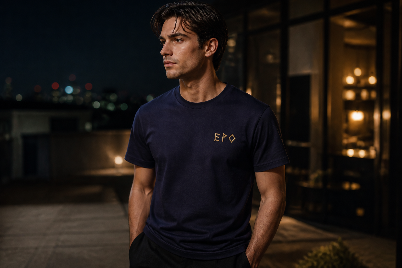 Tee · runes ᛖᛉᛟ · on model